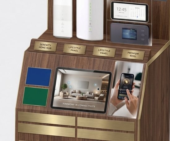 家電メーカーの店頭什器イメージ
