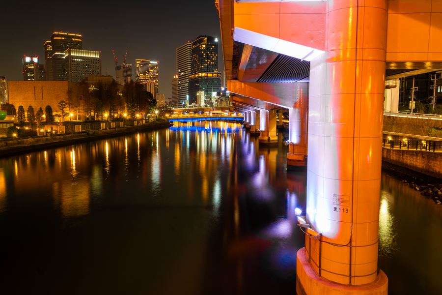 大阪・堂島で撮影した夜景の写真