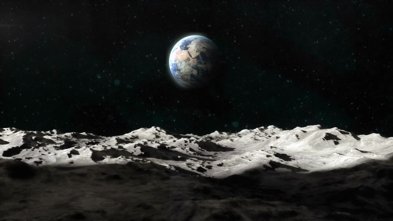 月の地平から昇る地球（イメージ映像）